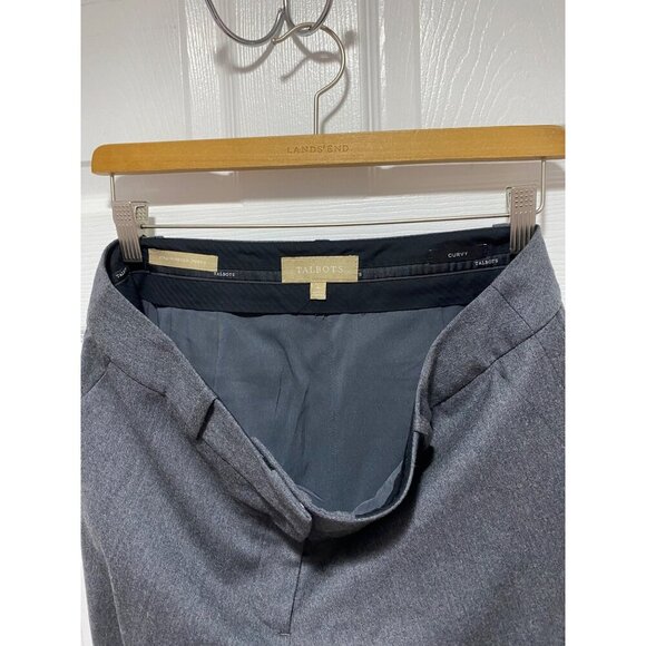 TALBOTS Size 4 Curvy Gray Fully Lined Wool Dress Pants Woven in ITALY - Picture 3 of 6